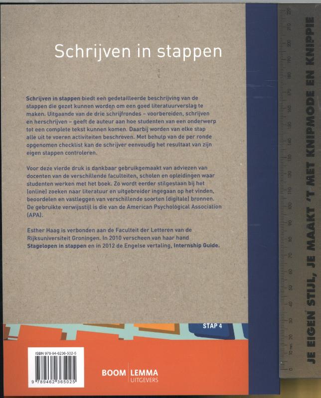 Achterkant van Schrijven in stappen
