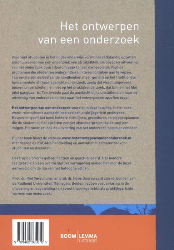 Achterkant van Het ontwerpen van een onderzoek