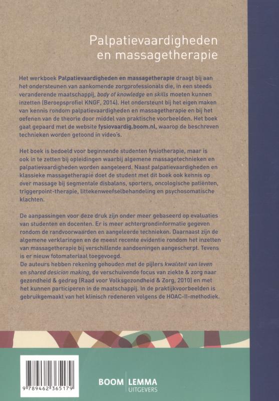 Achterkant van Palpatievaardigheden en massagetherapie