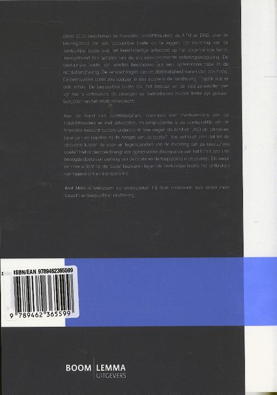 Achterkant van De boete uit balans