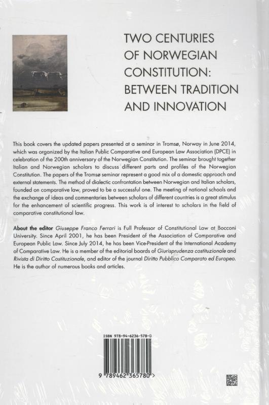 Achterkant van Two centuries of Norwegian constitution: between tradition and innovation