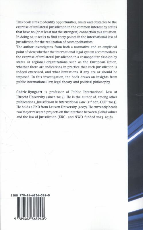 Achterkant van Unilateral jurisdiction and global values