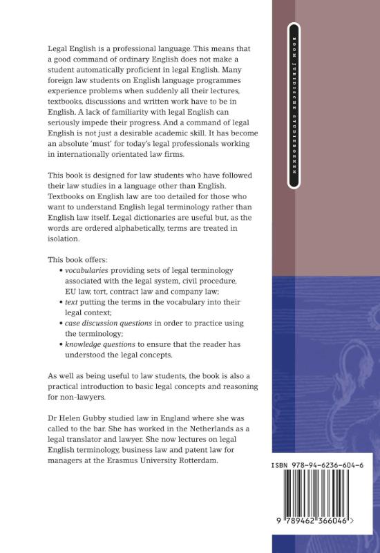 Achterkant van English legal terminology