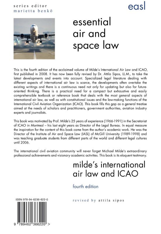 Achterkant van Milde’s International Air Law and ICAO