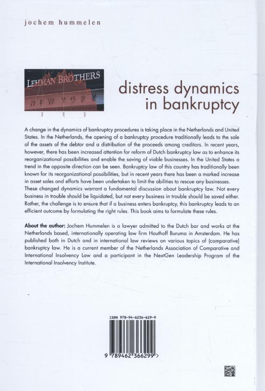 Achterkant van Distress dynamics in bankruptcy