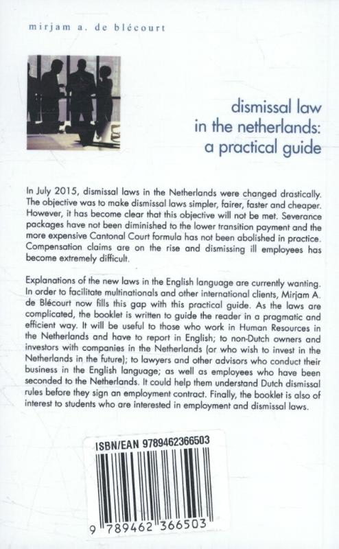 Achterkant van Dismissal Law in the Netherlands