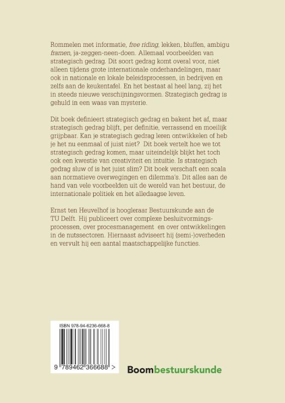 Achterkant van Strategisch gedrag in netwerken