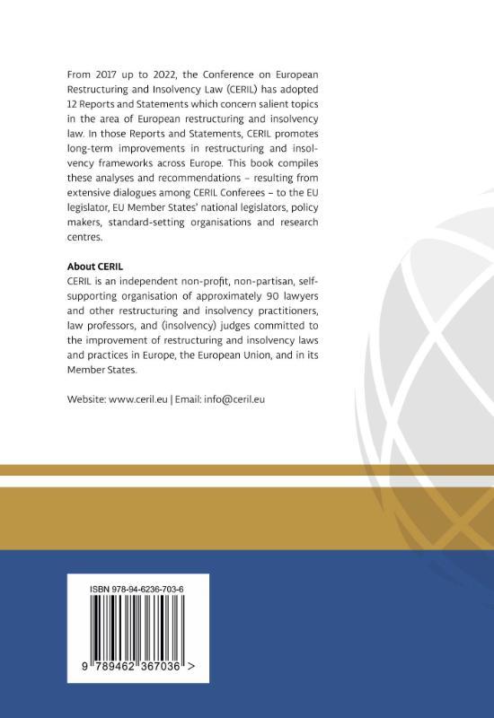 Achterkant van CERIL Collection I: Improving European Restructuring and Insolvency Law