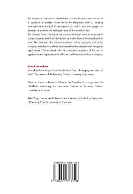 Achterkant van Hungarian Yearbook of International law and European law 2016