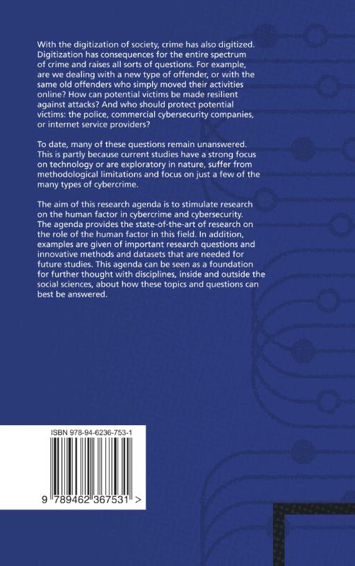 Achterkant van Research Agenda The human factor in cybercrime and cybersecurity