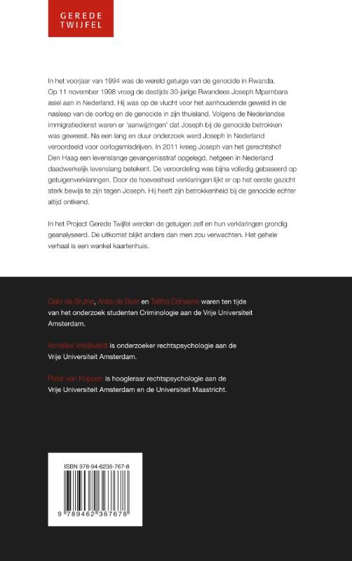 Achterkant van Een Rwandees kaartenhuis