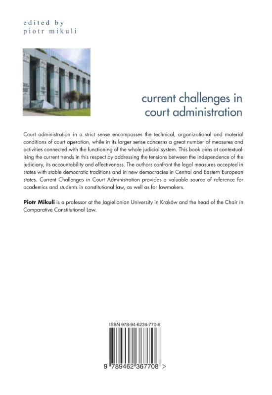 Achterkant van Current Challenges in Court Administration
