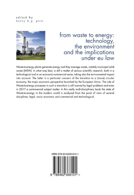 Achterkant van From Waste to Energy: Technology, The Environment and the Implications under EU Law