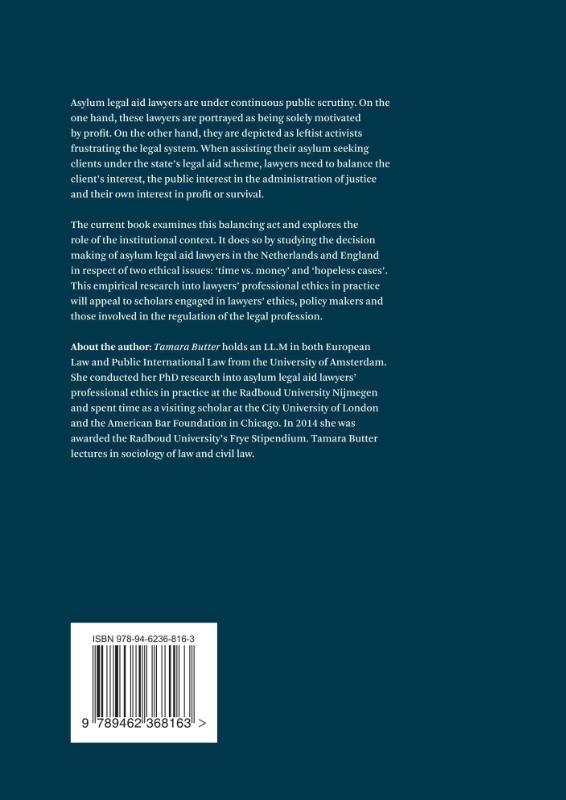Achterkant van Asylum Legal Aid Lawyers' Professional Ethics in Practice