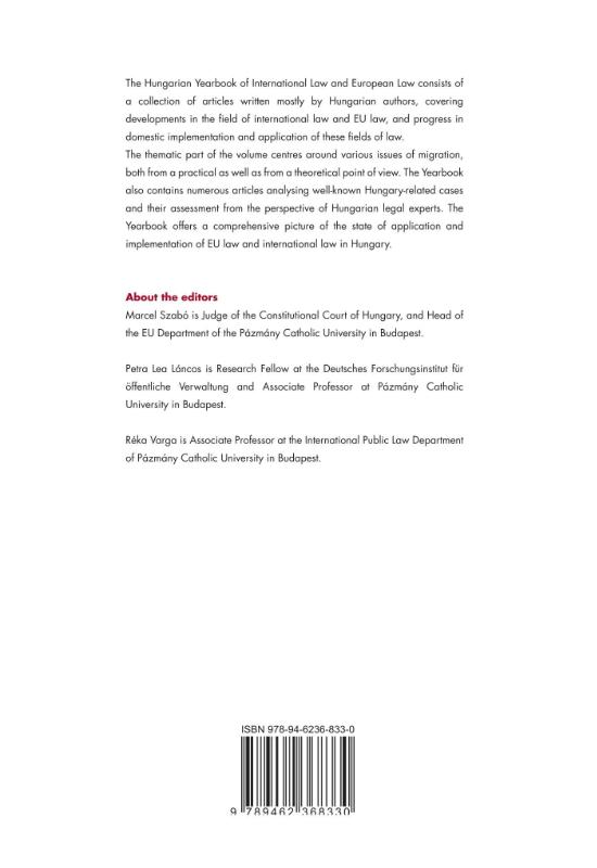 Achterkant van Hungarian Yearbook of International Law and European Law 2017