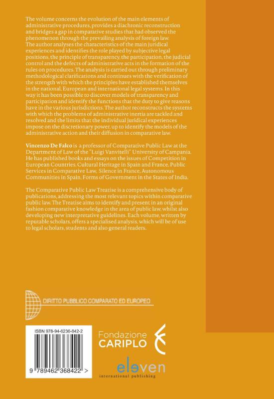 Achterkant van Administrative Action and Procedures in Comparative Law