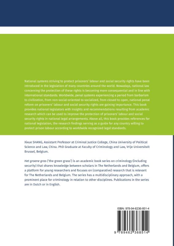 Achterkant van International Standards on Legal Protection of Prisoners’ Labor and Social Security Rights