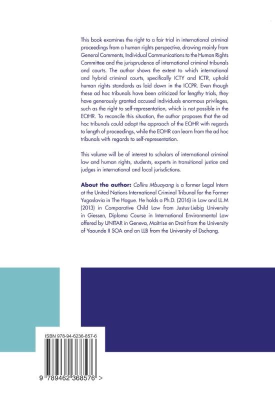 Achterkant van The Right to a Fair Trial in International Criminal Proceedings