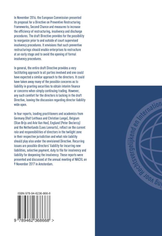 Achterkant van Directors liability in the twilight zone