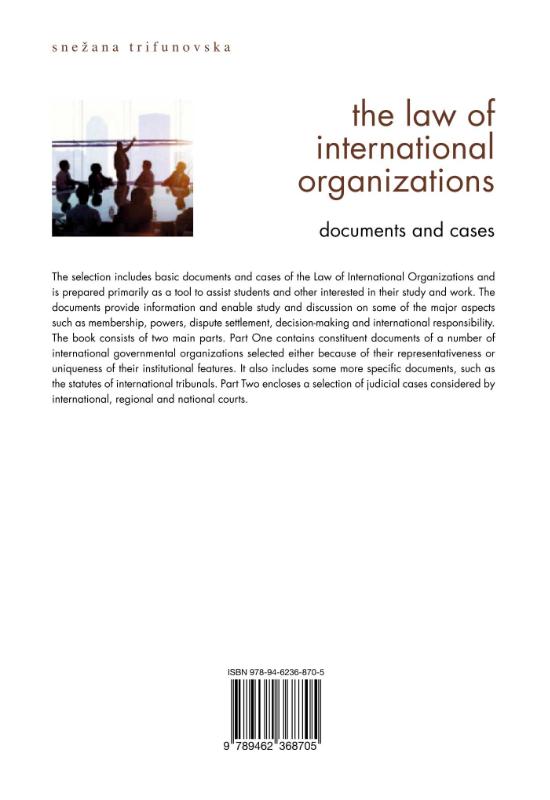 Achterkant van The Law of International Organizations