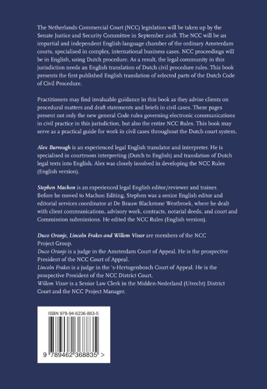 Achterkant van Code of Civil Procedure