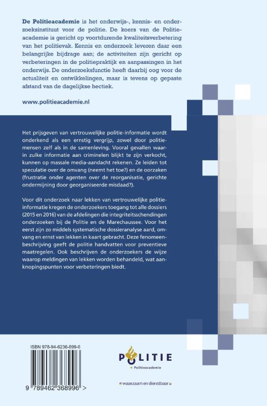 Achterkant van Het lekken van vertrouwelijke politie-informatie
