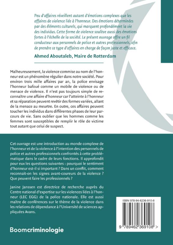 Achterkant van Mise au point sur l'honneur