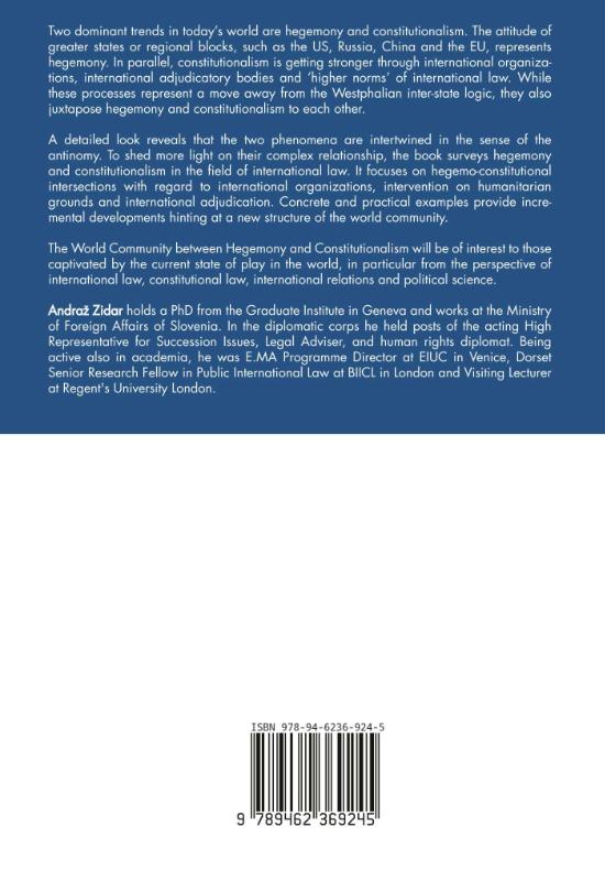 Achterkant van The World Community between Hegemony and Constitutionalism