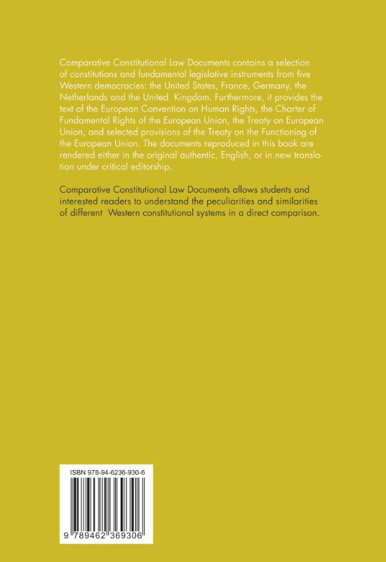 Achterkant van Comparative Constitutional Law Documents