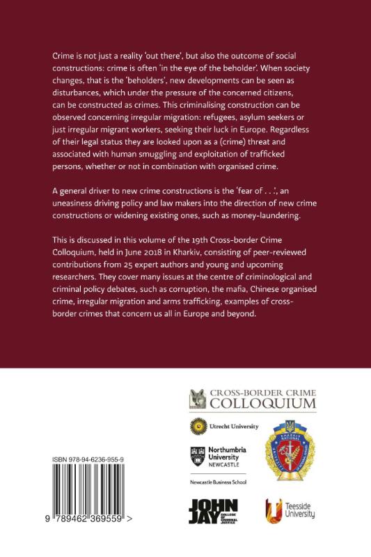 Achterkant van Constructing and organising crime in Europe