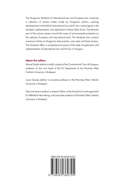 Achterkant van Hungarian Yearbook of International Law 2019