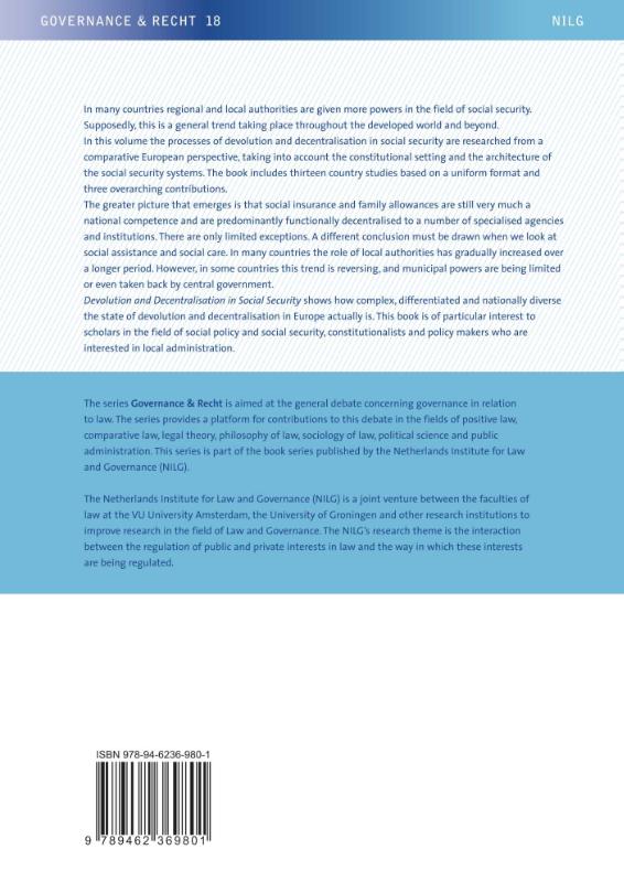 Achterkant van Devolution and Decentralisation in Social Security