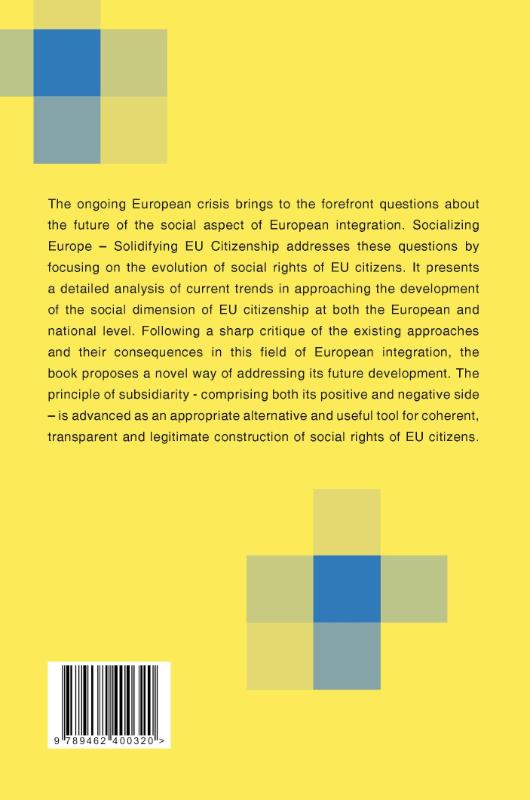 Achterkant van Socializing Europe - solidifying EU citizenship