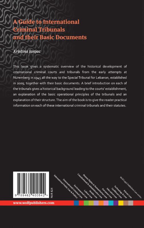 Achterkant van A guide to international criminal tribunals and their basic documents