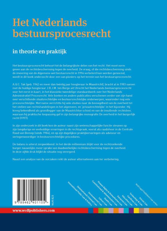 Achterkant van Deel I: Procesrechtelijk organisatierecht en materieel procesrecht