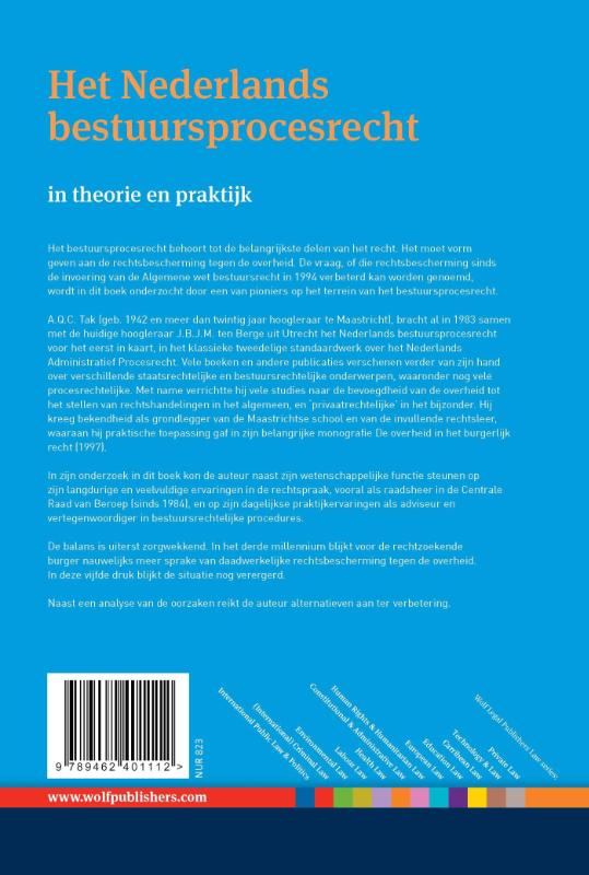 Achterkant van Deel I: Procesrechtelijk organisatierecht en materieel procesrecht