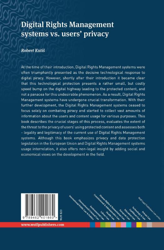 Achterkant van Digital right management systems versus users´ privacy
