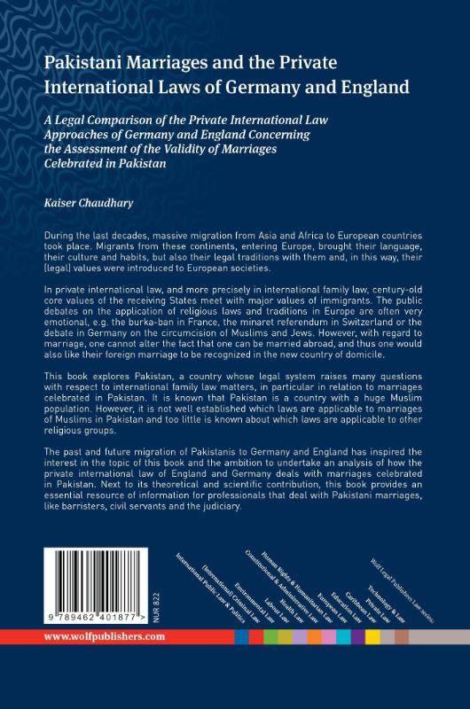 Achterkant van Pakistani marriages and the private International laws of Germany and England