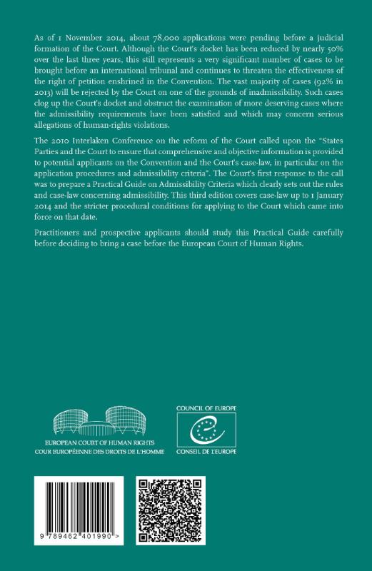 Achterkant van Bringing a case to the European Court of Human Rights