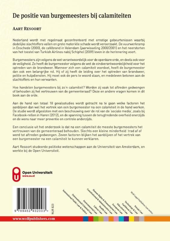 Achterkant van De positie van burgemeesters bij calamiteiten