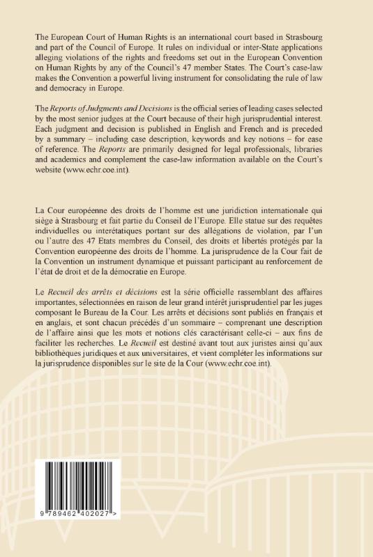 Achterkant van Reports of judgments and decisions - Recueil des arrets et decisions 2013-I