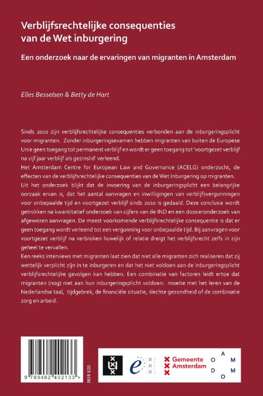 Achterkant van Verblijfsrechtelijke consequenties van de Wet inburgering