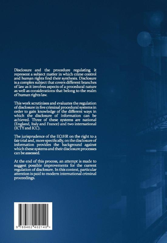 Achterkant van Disclosure of information in criminal proceedings
