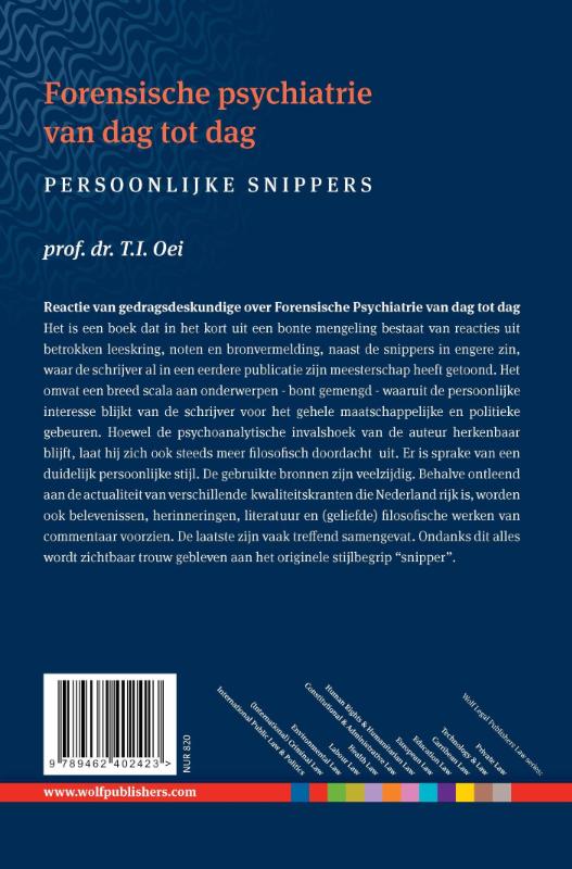 Achterkant van Forensische psychiatrie van dag tot dag