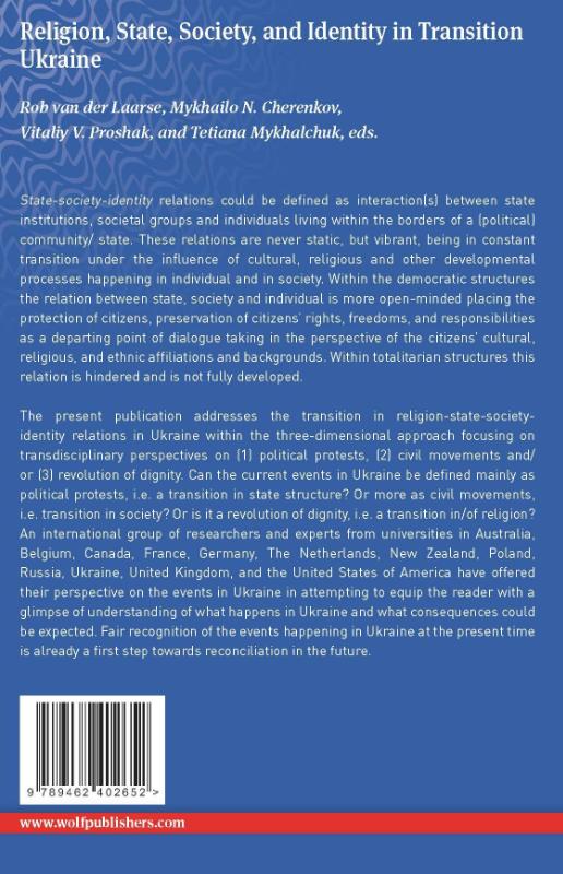 Achterkant van Religion, state, society and identity in transition Ukraine
