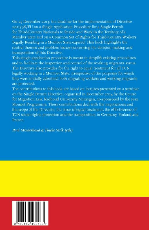 Achterkant van The single permit directive