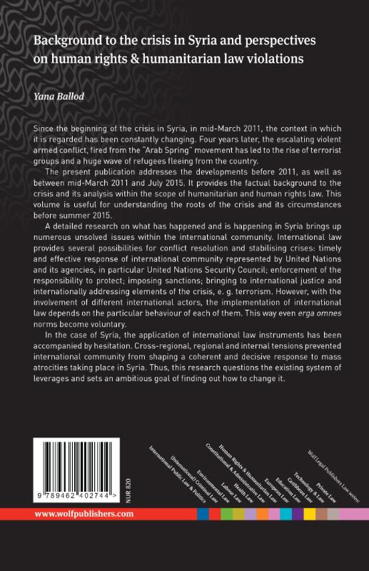 Achterkant van Background to the crisis in syria and perspectives on human rights & humanitarian law violations