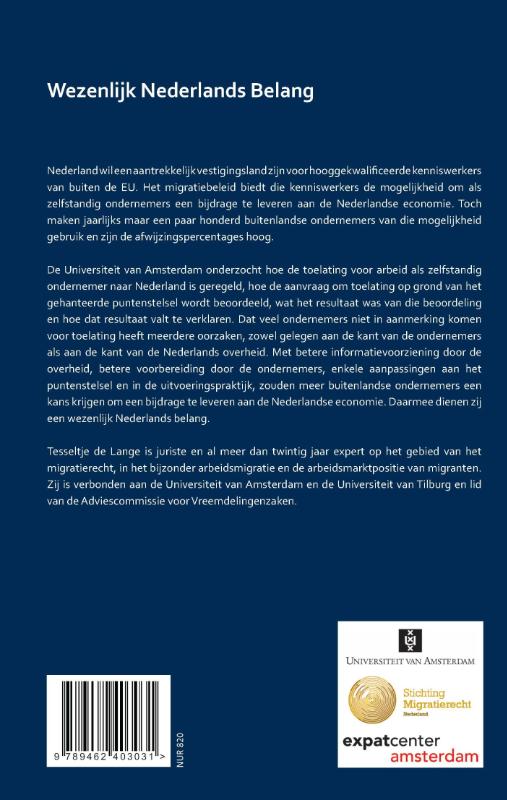 Achterkant van Wezenlijk Nederlands Belang