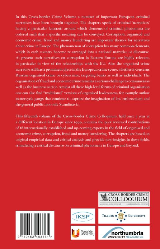 Achterkant van Narratives on organised crime in europe: criminals, corrupters & policiy