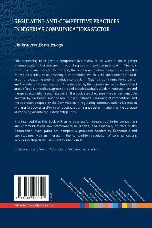 Achterkant van Regulating anti-competitive practices in Nigeria’ communications sector
